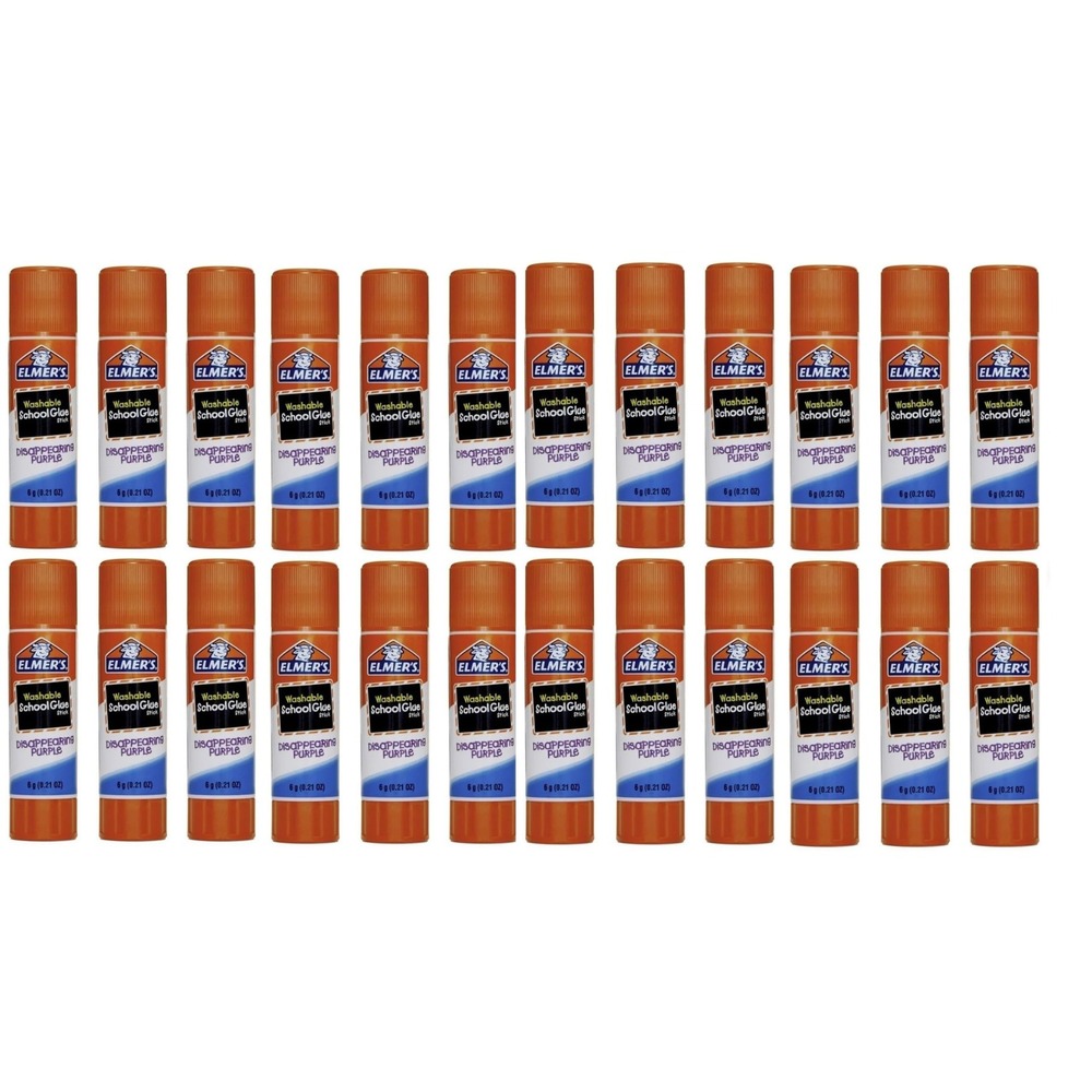 Elmers Washable Disappearing School Glue‎ Sticks Purple Glue Stick 24-Pack